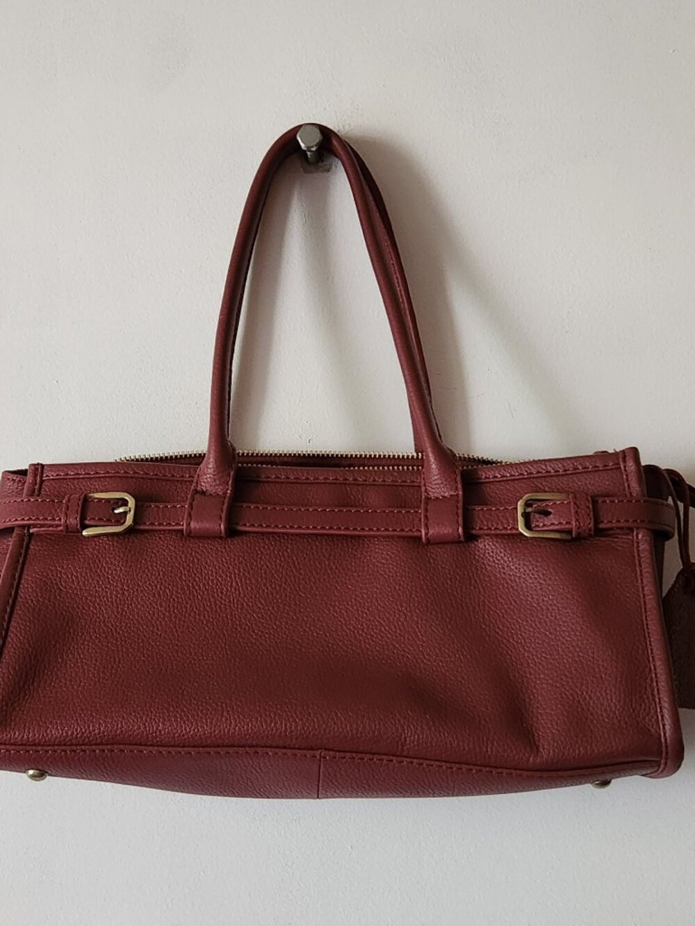 Genuine Leather Bags shoulder bag convertible medium sz red NWT